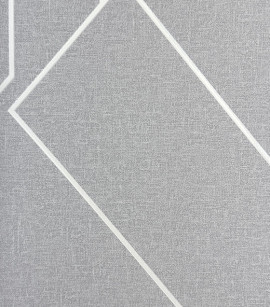 PÁG. 09 - Papel de Parede Geométrico Cinza com Brilho Prata - Coleção Essencial Bobinex - Vinílico Importado