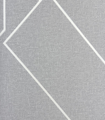 PÁG. 09 - Papel de Parede Geométrico Cinza com Brilho Prata - Coleção Essencial Bobinex - Vinílico Importado