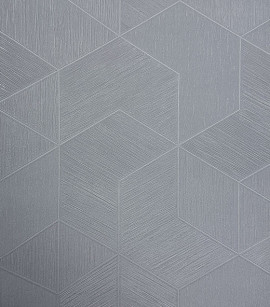 PÁG. 48 - Papel de Parede Geométrico Cinza Brilho - Coleção Essencial Bobinex - Vinílico Importado
