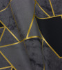 PÁG. 24 - Papel de Parede Geométrico Cinza, Preto e Dourado Brilho - Coleção Seven - Vinílico Importado