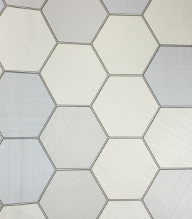 PÁG. 54 - Papel de Parede Geométrico Colmeia Azul Claro com Brilho - Coleção Metropolis 3 - Vinílico Importado