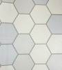 PÁG. 54 - Papel de Parede Geométrico Colmeia Azul Claro com Brilho - Coleção Metropolis 3 - Vinílico Importado