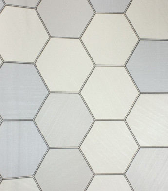 PÁG. 54 - Papel de Parede Geométrico Colmeia Azul Claro com Brilho - Coleção Metropolis 3 - Vinílico Importado
