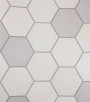 PÁG. 50 - Papel de Parede Geométrico Colmeia Cinza com Brilho - Coleção Metropolis 3 - Vinílico Importado