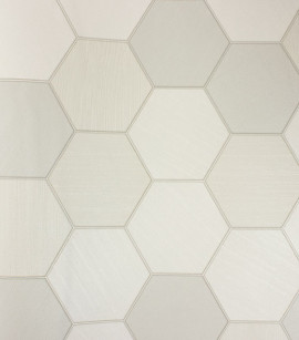 PÁG. 53 - Papel de Parede Geométrico Colmeia Verde Claro Brilho - Coleção Metropolis 3 - Vinílico Importado