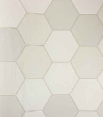 PÁG. 53 - Papel de Parede Geométrico Colmeia Verde Claro Brilho - Coleção Metropolis 3 - Vinílico Importado