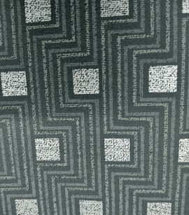 PÁG. 02 - Papel de Parede Geométrico Estilizado Cinza Escuro (Brilho Laminado em Prata) - Coleção Neo Geometric - Semi-Vinílico