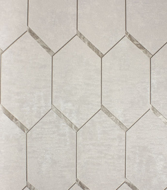 PÁG. 56 - Papel de Parede Geométrico Grade Bege Brilho Glitter - Coleção Metropolis 3 - Vinílico Importado