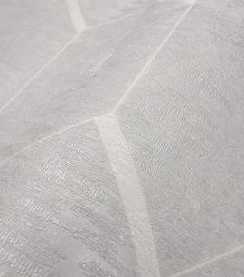 PÁG. 57 - Papel de Parede Geométrico Grade Cinza Brilho Glitter - Coleção Metropolis 3 - Vinílico Importado