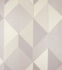 PÁG. 49 - Papel de Parede Geométrico Lilás Acinzentado e Off-White Brilho - Coleção Metropolis 3 - Vinílico Importado