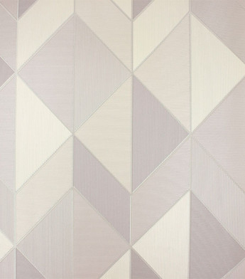 PÁG. 49 - Papel de Parede Geométrico Lilás Acinzentado e Off-White Brilho - Coleção Metropolis 3 - Vinílico Importado