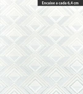 PÁG. 21 - Papel de Parede Geométrico Losango Off-White (Brilho em Prata) - Coleção Neo Geometric - Semi-Vinílico