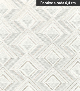 PÁG. 51 - Papel de Parede Geométrico Losango Tons de Cinza e Rose Gold (Brilho) - Coleção Neo Geometric - Semi-Vinílico