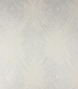 PÁG. 38 - Papel de Parede Geométrico Losangos Off-White e Prata com Brilho - Coleção Elegance 5 - Vinílico Importado