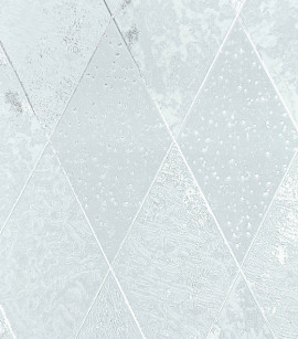 PÁG. 03 - Papel de Parede Geométrico Losangos Cinza Claro com Brilho Metálico - Coleção White Swan - Vinílico Importado