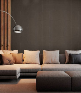 PÁG. 41 - Papel de Parede Geométrico Efeito Couro Marrom - Coleção Essencial Bobinex - Vinílico Importado