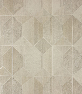 PÁG. 50 - Papel de Parede Geométrico Moderno Bege com Brilho - Coleção Elegance 5 - Vinílico Importado