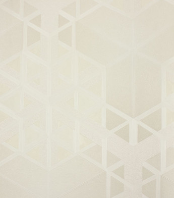 PÁG. 45 - Papel de Parede Geométrico Moderno Bege com Brilho - Coleção Metropolis 3 - Vinílico Importado