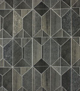 PÁG. 44 - Papel de Parede Geométrico Moderno Cinza Chumbo com Brilho - Coleção Elegance 5 - Vinílico Importado