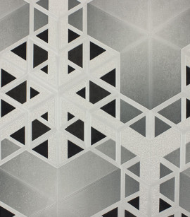 PÁG. 40 - Papel de Parede Geométrico Moderno Cinza com Brilho - Coleção Metropolis 3 - Vinílico Importado