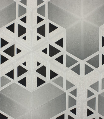 PÁG. 40 - Papel de Parede Geométrico Moderno Cinza com Brilho - Coleção Metropolis 3 - Vinílico Importado