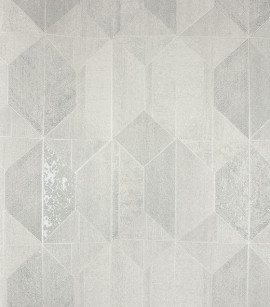 PÁG. 45 - Papel de Parede Geométrico Moderno Greige com Brilho - Coleção Elegance 5 - Vinílico Importado