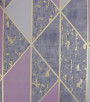 PÁG. 39 - Papel de Parede Geométrico Moderno Lilás e Dourado Brilho - Coleção Seven - Vinílico Importado