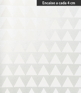 PÁG. 45 - Papel de Parede Geométrico Moderno Off White e Prata (Brilho) - Coleção Neo Geometric - Semi-Vinílico