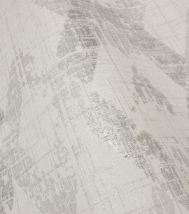 PÁG. 24 - Papel de Parede Geométrico Off-White e Prata com Brilho - Coleção Elegance 5 - Vinílico Importado