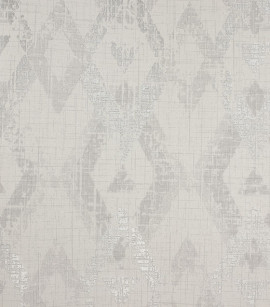 PÁG. 24 - Papel de Parede Geométrico Off-White e Prata com Brilho - Coleção Elegance 5 - Vinílico Importado