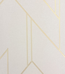 PÁG. 03 - Papel de Parede Geométrico Off-White Brilho - Coleção Essencial Bobinex - Vinílico Importado