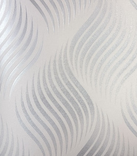 PÁG. 11 - Papel de Parede Geométrico Ondas Off-White Brilho Champanhe - Coleção Summer - Vinílico Importado