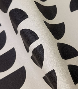 PÁG. 78 - Papel de Parede Geométrico Preto e Bege - Coleção Revoada Bobinex - Vinílico Importado