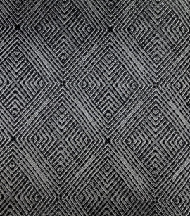 PÁG. 15 - Papel de Parede Geométrico Preto e Prata Brilho - Coleção Casa - Vinílico Importado