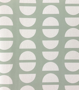 PÁG. 81 - Papel de Parede Geométrico Verde e Bege - Coleção Revoada Bobinex - Vinílico Importado