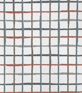 PÁG. 33 - Papel de Parede Grid Azul, Cinza e Vermelho - Coleção Revoada Bobinex - Vinílico Importado