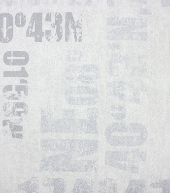 PÁG. 46 - Papel de Parede Letras e Números Cinza com Brilho - Coleção Valence - Vinílico Importado