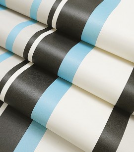 PÁG. 05 - Papel de Parede Listrado Azul e Bege - Coleção Império Algodão Doce - Importado Lavável