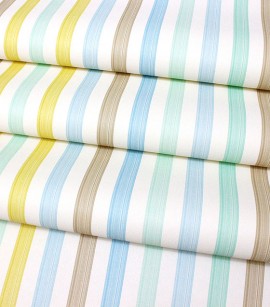 PÁG. 09/16 - Papel de Parede Listrado Azul Color - Coleção Império Algodão Doce - Importado Lavável
