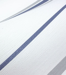 PÁG. 18 - Papel de Parede Listrado Azul Marinho e Cinza - Coleção Refúgio Bobinex - Vinílico Importado