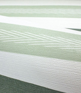 PÁG. 12 - Papel de Parede Folhagem e Pássaros Verde e Bege - Coleção Refúgio Bobinex - Vinílico Importado
