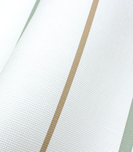 PÁG. 14 - Papel de Parede Listrado Verde e Marrom - Coleção Refúgio Bobinex - Vinílico Importado