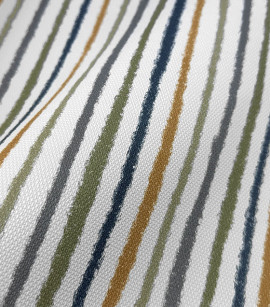 PÁG. 31 - Papel de Parede Listras Finas Azul, Verde e Caramelo - Coleção Revoada Bobinex - Vinílico Importado