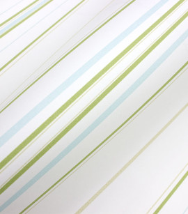 PÁG. 50 - Papel de Parede Listras Azul e Verde - Coleção Valence - Vinilizado Importado