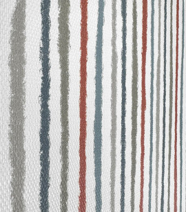 PÁG. 34 - Papel de Parede Listras Finas Azul, Cinza e Vermelho - Coleção Revoada Bobinex - Vinílico Importado