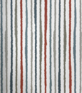 PÁG. 34 - Papel de Parede Listras Finas Azul, Cinza e Vermelho - Coleção Revoada Bobinex - Vinílico Importado