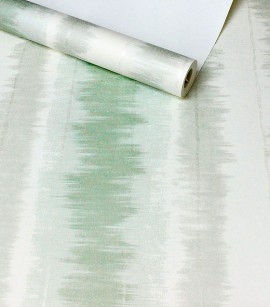 PÁG. 11 - Papel de Parede Listras Degradê - Coleção Trinity - Lavável (Tons de Verde/ Com Brilho)