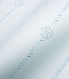 PÁG. 39 - Papel de Parede Listras e Âncoras Azul - Coleção Valence - Vinilizado Importado