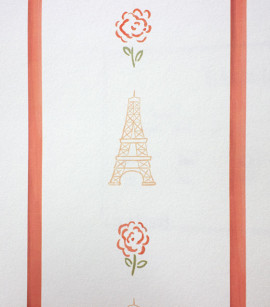 PÁG. 12 - Papel de Parede Listrado Paris Laranja e Off-White - Coleção Bambine - Vinílico Importado