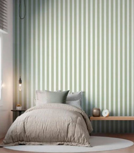 PÁG. 03 - Papel de Parede Listras Verde - Coleção Revoada Bobinex - Vinílico Importado